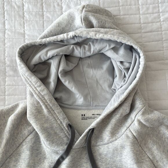 4XL Under Armour Hoodie Mens Blue Gray Camo Logo Pullover Sweatshirt Loose Fit - Picture 4 of 12